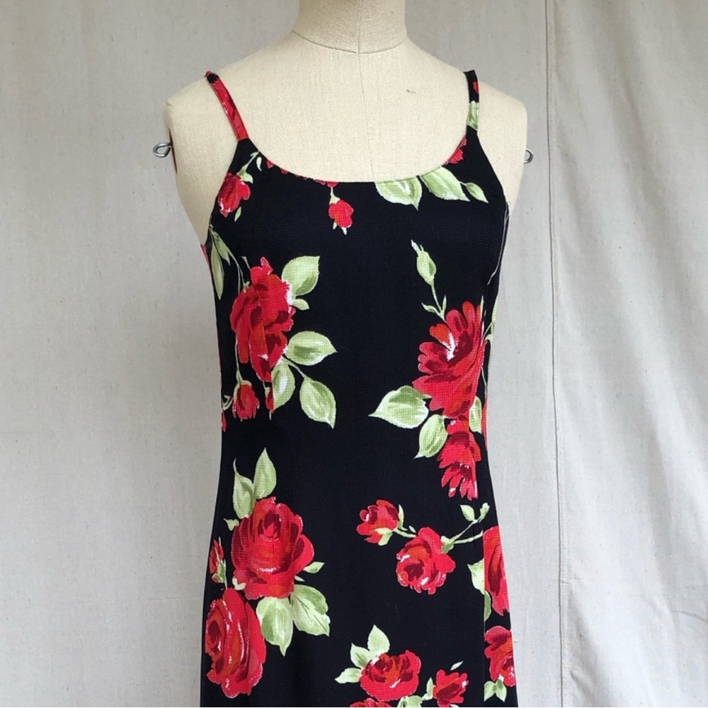 Vintage Laura Ashley Floral Slip Dress Rose Pattern